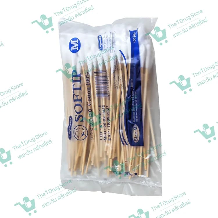 SOFTIP สำลีก้าน 6"100อัน (M)