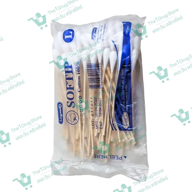 SOFTIP สำลีก้าน 6"100อัน (L)