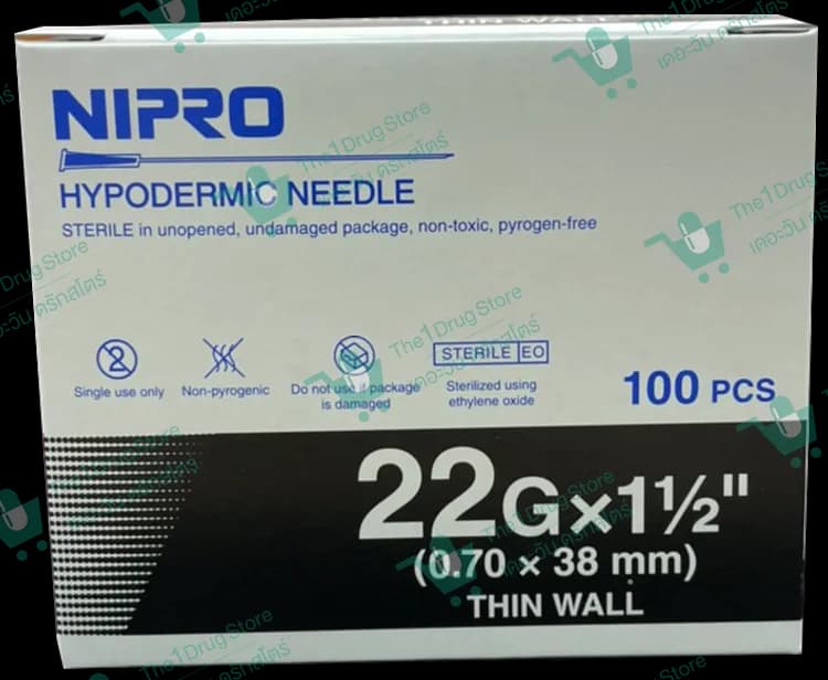 Nipro Hypodermic Needle 22GX 1.5" 100's @