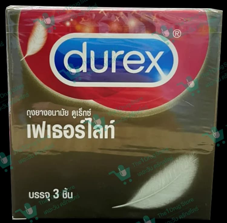 ถุงยางอนามัย Durex เฟเธอร์ไลท์ 52.5 มม. 3's