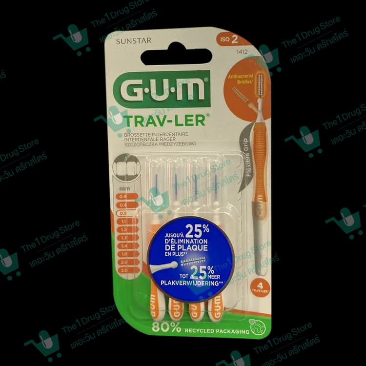 GUM แปรงซอกฟัน ทรงกระบอก 0.9mm.