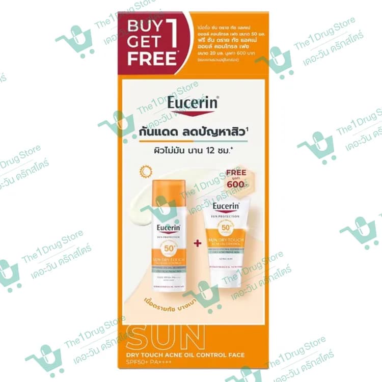 EUCERIN SUN DRY TOUCH OIL CONTROL FACE 50ML.+SUN DRY TOUCH ACNE OIL CONTROL FACE 20ML.